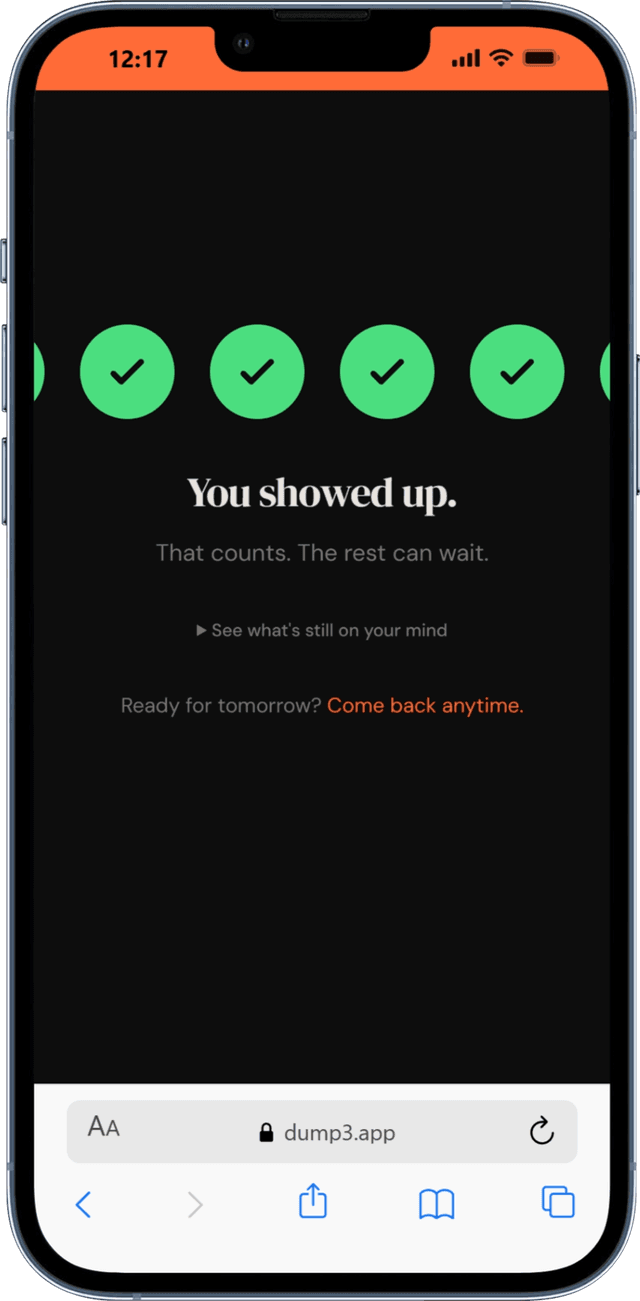 Victory screen celebrating completed tasks